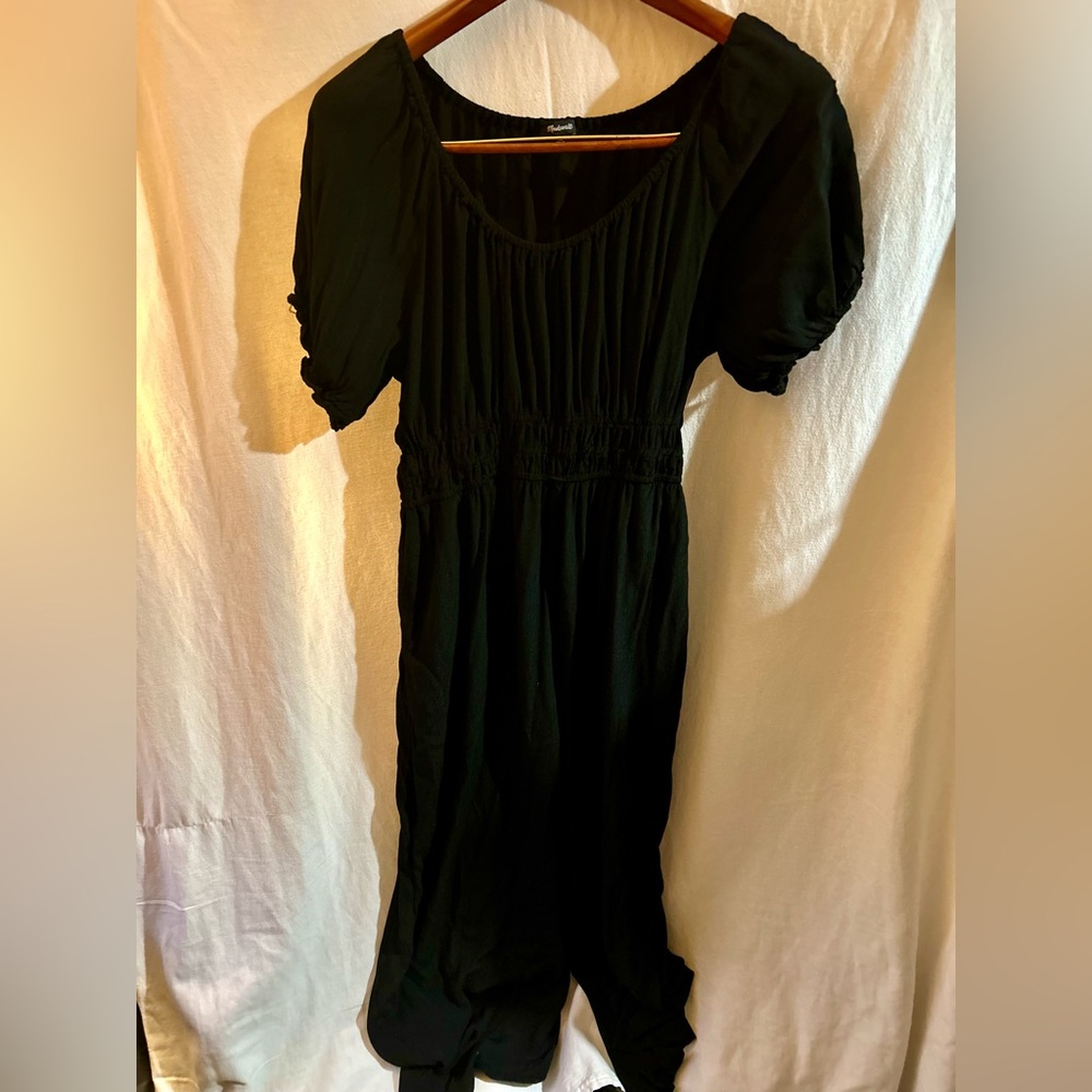 Madewell Black Puff-Sleeve Jumpsuit
